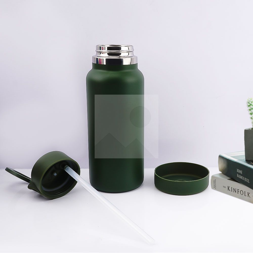 Colourful 32oz Double stainless steel vacuum insulated  Wide-mouthed  cup travel tumbler Sports water bottle with New lid