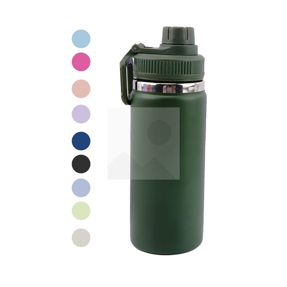 16 oz Water Bottle Stainless Steel Double Wall Vacuum Insulated Wide Mouth Water Bottle with Leakproof Spout Lid-Reusable Metal WaterFlask BPA Free