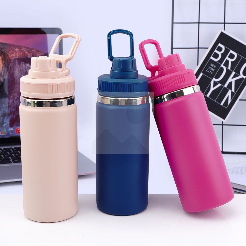 16 oz Water Bottle Stainless Steel Double Wall Vacuum Insulated Wide Mouth Water Bottle with Leakproof Spout Lid-Reusable Metal WaterFlask BPA Free