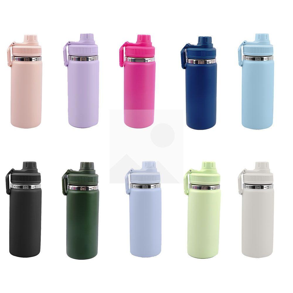 16 oz Water Bottle Stainless Steel Double Wall Vacuum Insulated Wide Mouth Water Bottle with Leakproof Spout Lid-Reusable Metal WaterFlask BPA Free
