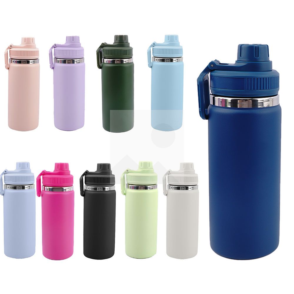 16 oz Water Bottle Stainless Steel Double Wall Vacuum Insulated Wide Mouth Water Bottle with Leakproof Spout Lid-Reusable Metal WaterFlask BPA Free