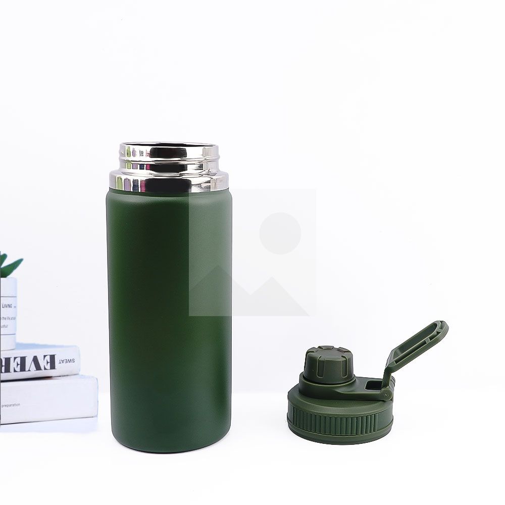 16 oz Water Bottle Stainless Steel Double Wall Vacuum Insulated Wide Mouth Water Bottle with Leakproof Spout Lid-Reusable Metal WaterFlask BPA Free