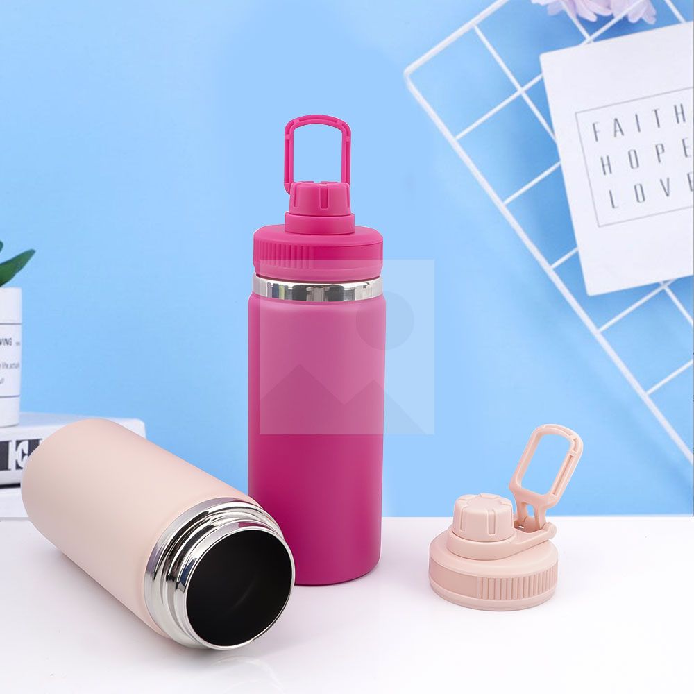 16 oz Water Bottle Stainless Steel Double Wall Vacuum Insulated Wide Mouth Water Bottle with Leakproof Spout Lid-Reusable Metal WaterFlask BPA Free