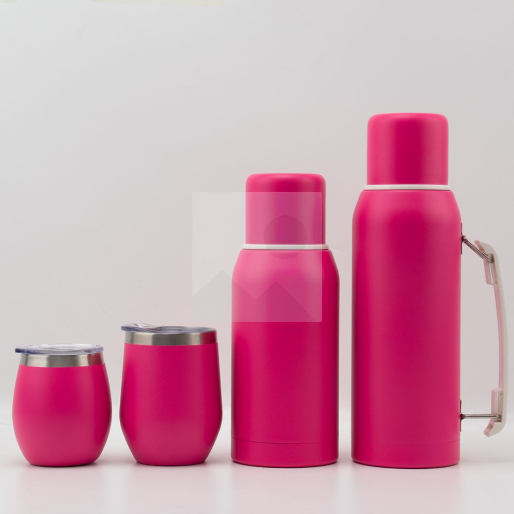 Complete Yerba Mate Set - Modern Mate Gourd, Thermos, Yerba Container, Bombilla and Cleaning Brush Included - All Premium Quality 304 18/8 Stainless Steel