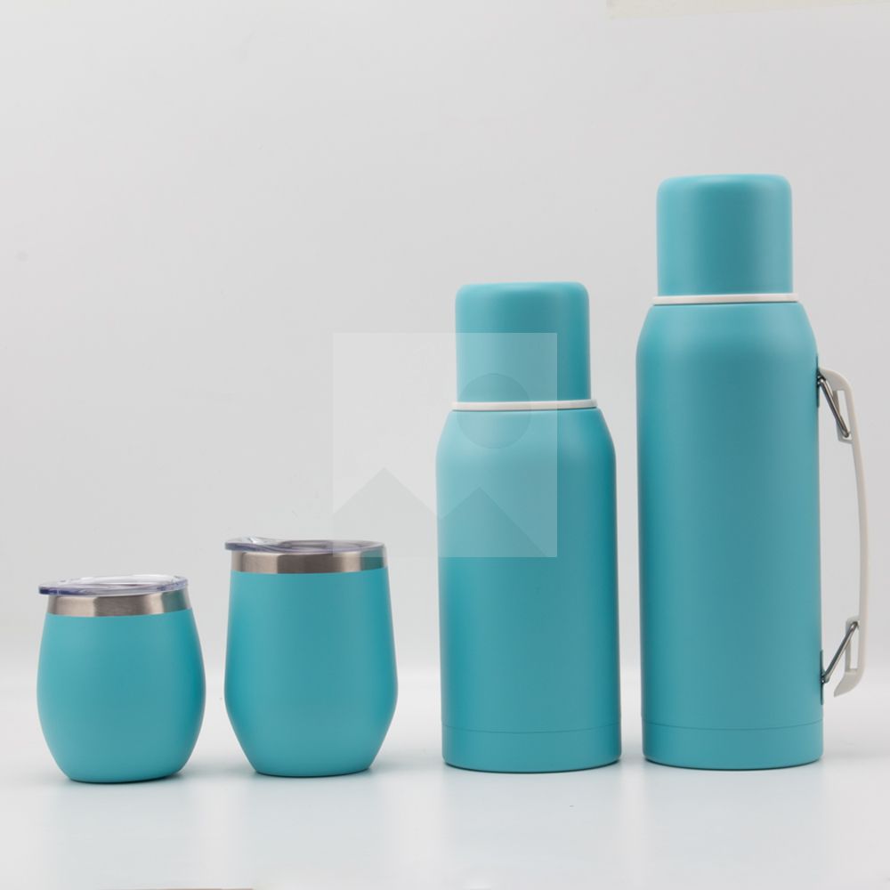 Complete Yerba Mate Set - Modern Mate Gourd, Thermos, Yerba Container, Bombilla and Cleaning Brush Included - All Premium Quality 304 18/8 Stainless Steel