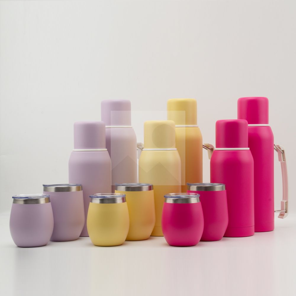 Complete Yerba Mate Set - Modern Mate Gourd, Thermos, Yerba Container, Bombilla and Cleaning Brush Included - All Premium Quality 304 18/8 Stainless Steel
