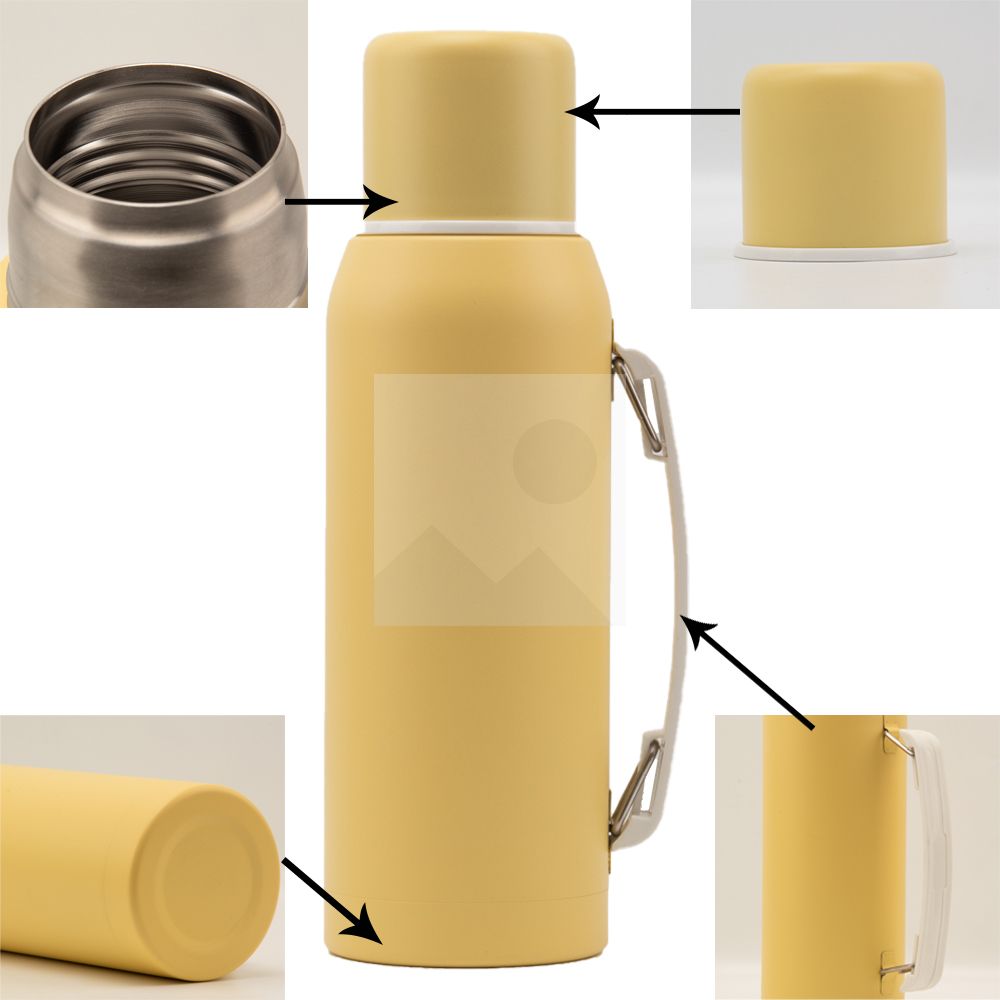 Complete Yerba Mate Set - Modern Mate Gourd, Thermos, Yerba Container, Bombilla and Cleaning Brush Included - All Premium Quality 304 18/8 Stainless Steel