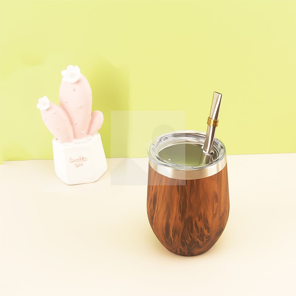 Argentina hot selling 1000ml yerba mate bottle 240ml mate cup set combination wood grain series can be customized
