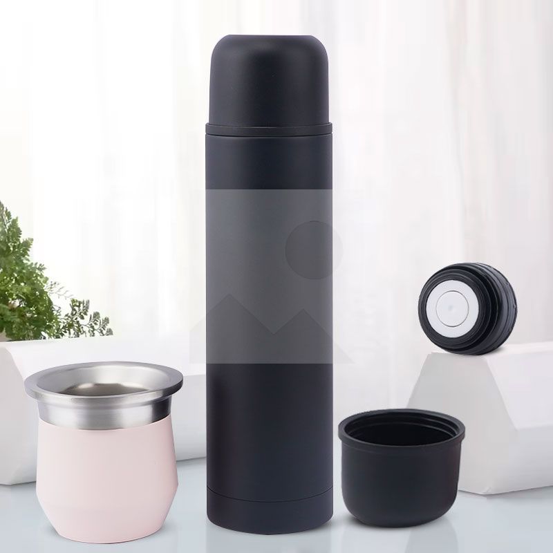 1L 8OZ Yerba Mate Set - Modern Mate Gourd, Thermos, Yerba Container, Bombilla and Cleaning Brush Included - All Premium Quality 304 18/8 Stainless Steel