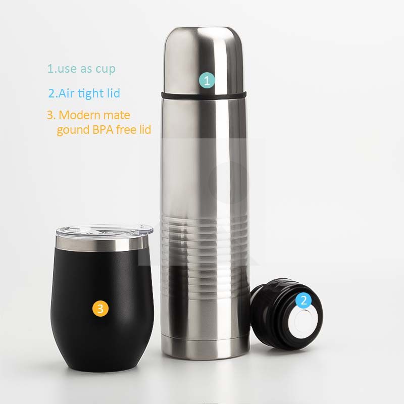 1L 8OZ Yerba  Mate Gourd, Thermos, Yerba Container, Bombilla and Cleaning Brush Included - 304 18/8 Stainless Steel