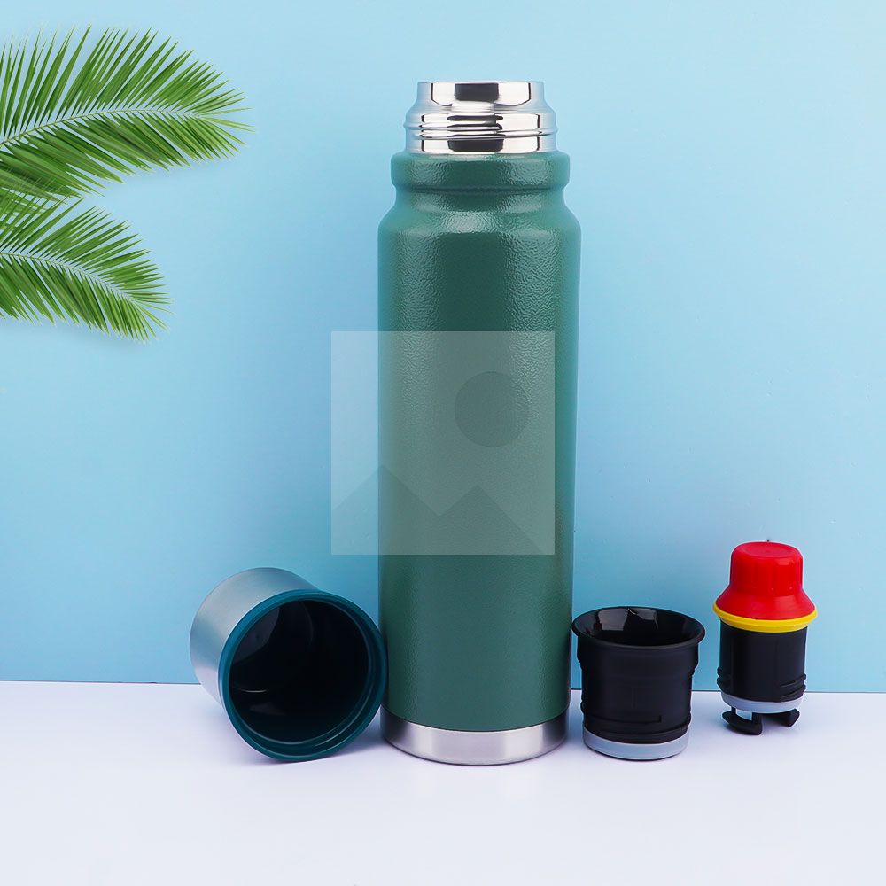Double wall yerba mate Termo Vacuum stainless Steel insulated 1000ml travel outdoor hot water thermal flask with handle 8oz mate cup