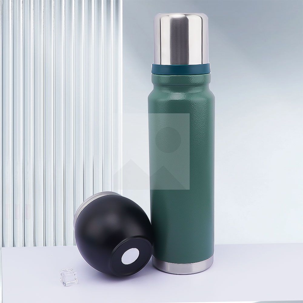 Double wall yerba mate Termo Vacuum stainless Steel insulated 1000ml travel outdoor hot water thermal flask with handle 8oz mate cup