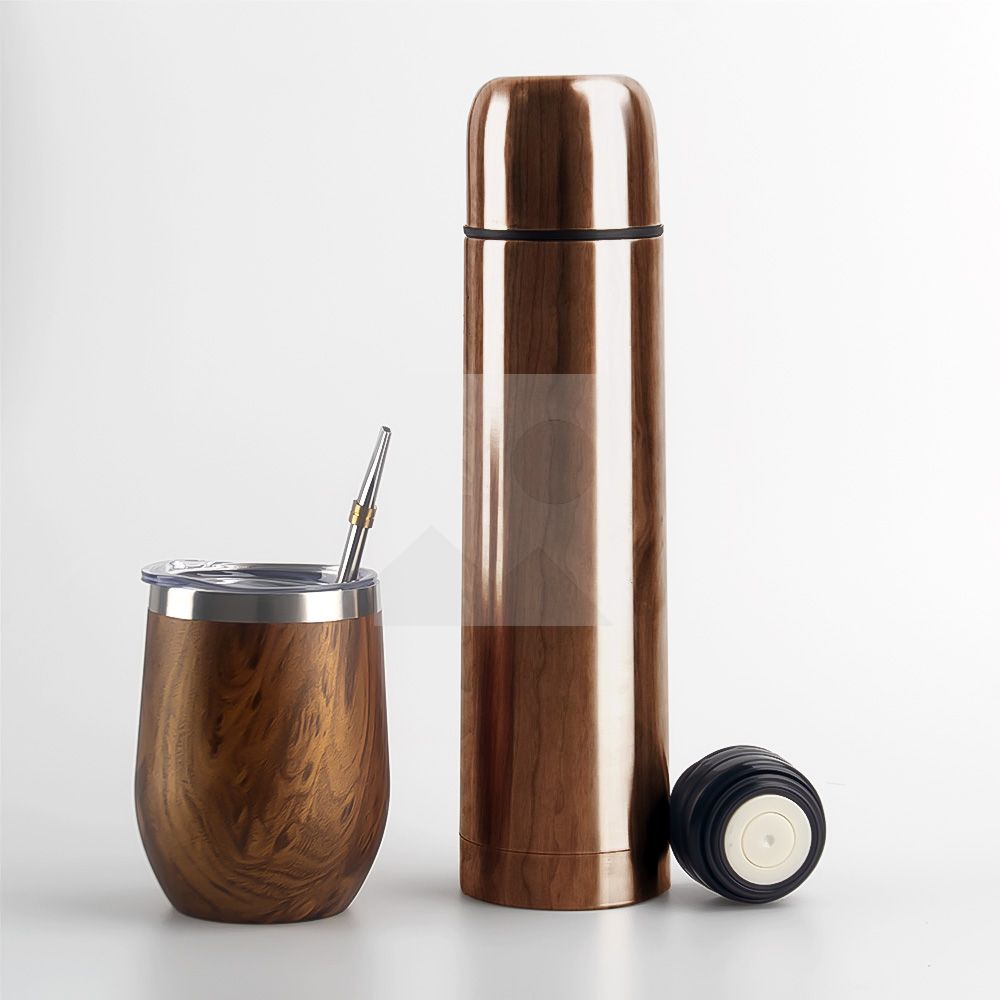 Wholesale 1L 8OZ yerba Companion Cup Thermos cup Stainless steel vacuum insulated hot water bottle Travel bottle with handle