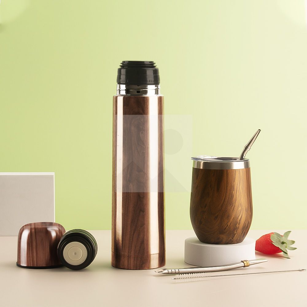 Wholesale 1L 8OZ yerba Companion Cup Thermos cup Stainless steel vacuum insulated hot water bottle Travel bottle with handle