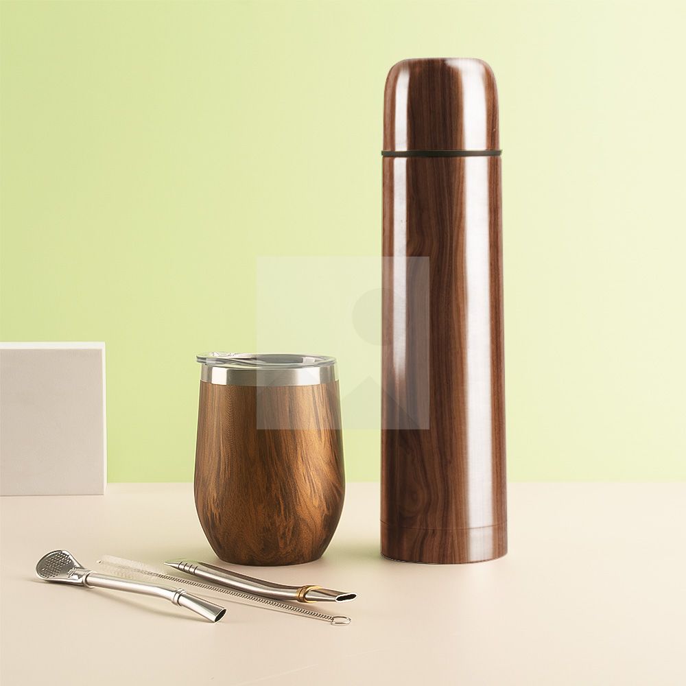 Wholesale 1L 8OZ yerba Companion Cup Thermos cup Stainless steel vacuum insulated hot water bottle Travel bottle with handle