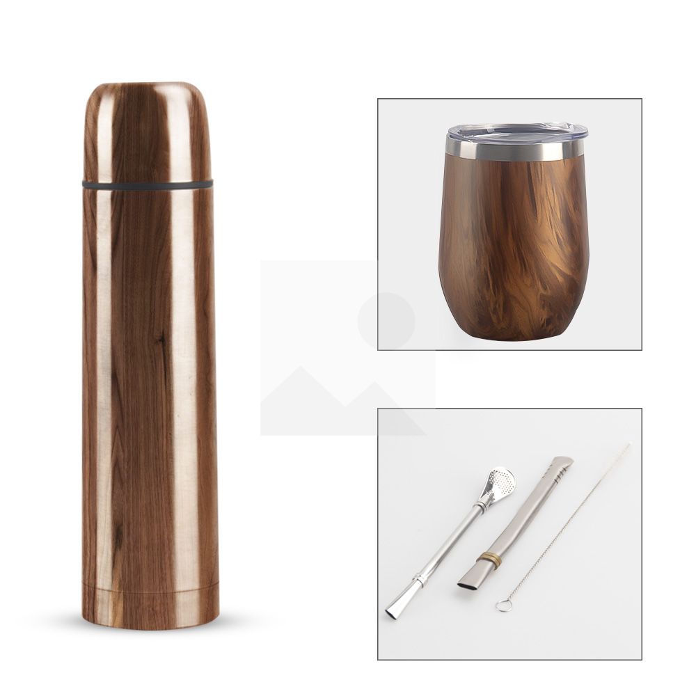 Wholesale 1L 8OZ yerba Companion Cup Thermos cup Stainless steel vacuum insulated hot water bottle Travel bottle with handle