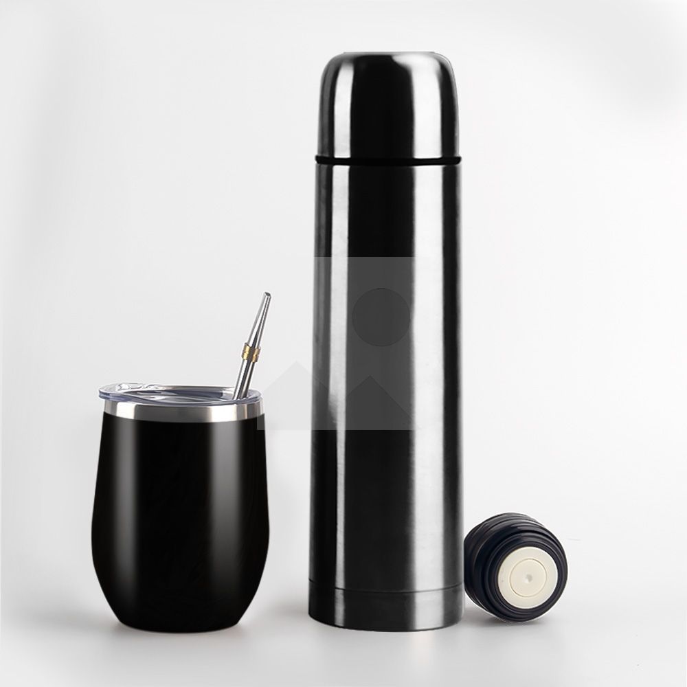 Wholesale 1L 8OZ yerba Companion Cup Thermos cup Stainless steel vacuum insulated hot water bottle Travel bottle with handle