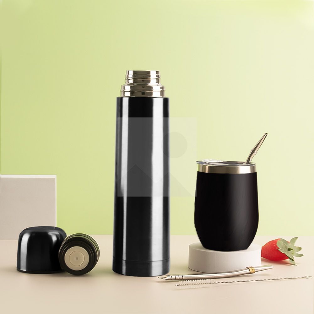 Wholesale 1L 8OZ yerba Companion Cup Thermos cup Stainless steel vacuum insulated hot water bottle Travel bottle with handle