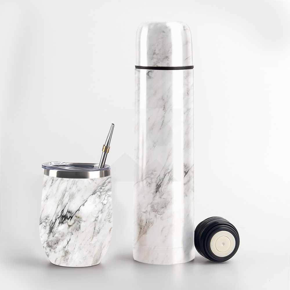 Wholesale 1L 8OZ yerba Companion Cup Thermos cup Stainless steel vacuum insulated hot water bottle Travel bottle with handle