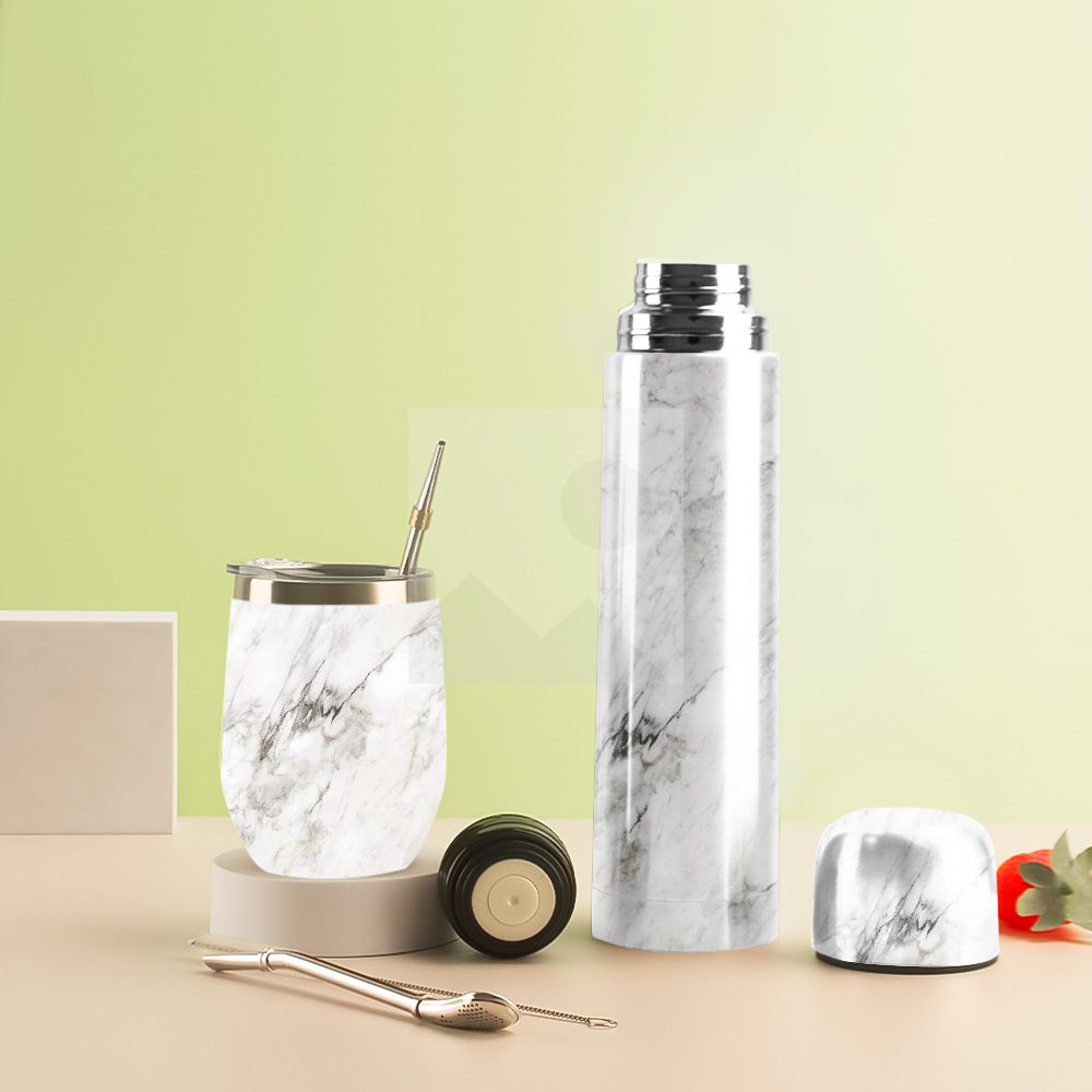 Wholesale 1L 8OZ yerba Companion Cup Thermos cup Stainless steel vacuum insulated hot water bottle Travel bottle with handle