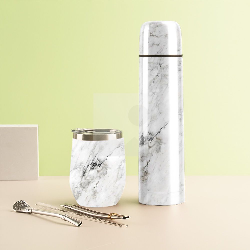 Wholesale 1L 8OZ yerba Companion Cup Thermos cup Stainless steel vacuum insulated hot water bottle Travel bottle with handle
