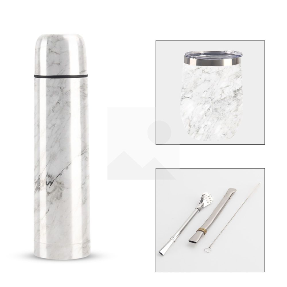 Wholesale 1L 8OZ yerba Companion Cup Thermos cup Stainless steel vacuum insulated hot water bottle Travel bottle with handle