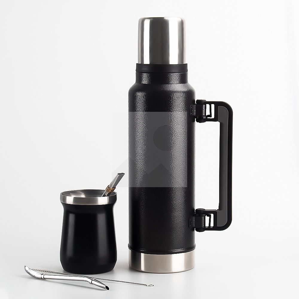 Wholesale 1200ml 8OZ yerba Companion Cup Thermos cup Stainless steel vacuum insulated hot water bottle Travel bottle with handle