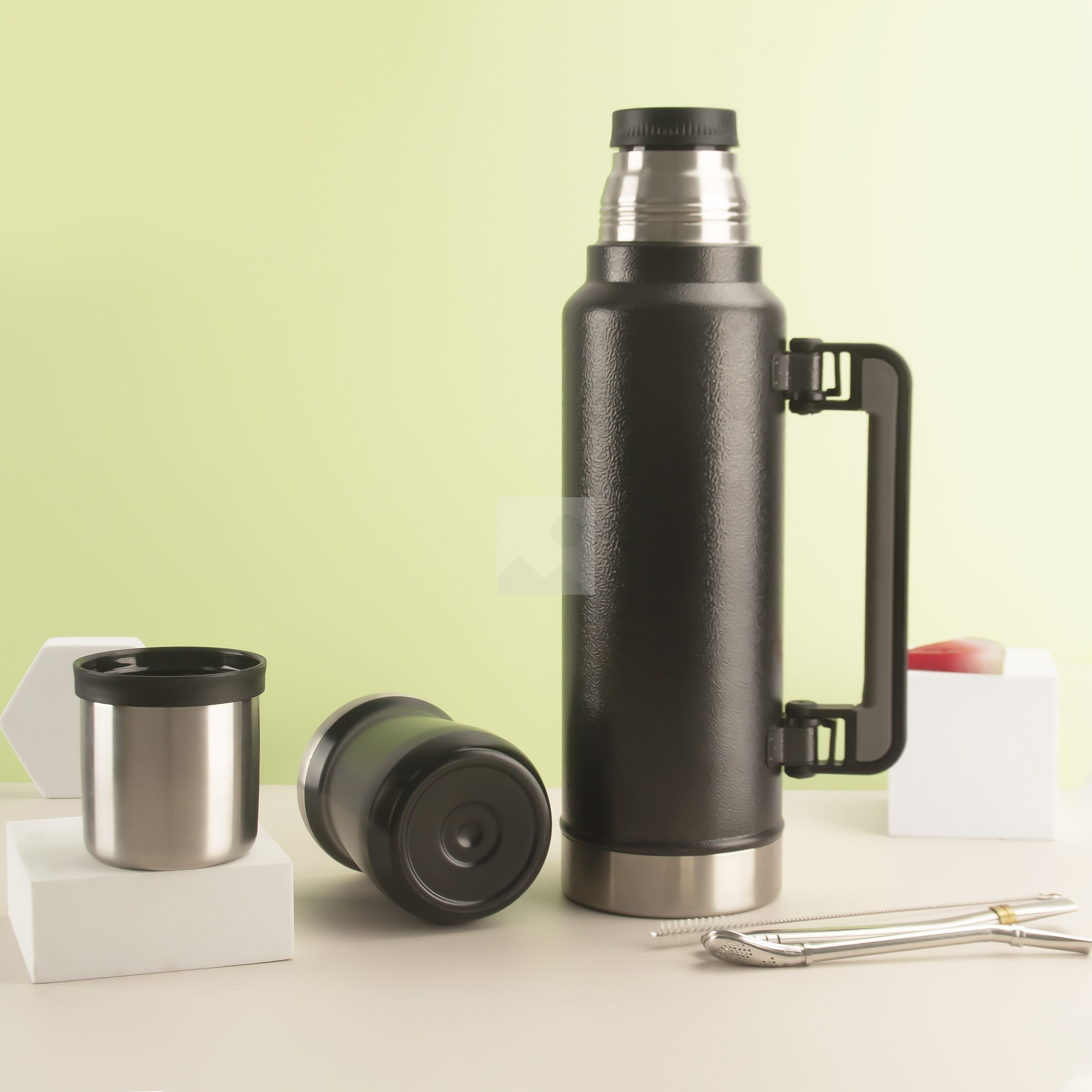 Wholesale 1200ml 8OZ yerba Companion Cup Thermos cup Stainless steel vacuum insulated hot water bottle Travel bottle with handle