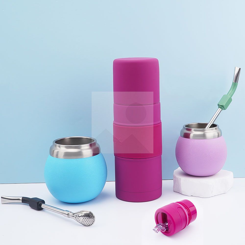 500ml 700ml rubber painted 2025 new insulated Yerba Companion Tea Bottle Terere Argentine grass cup set