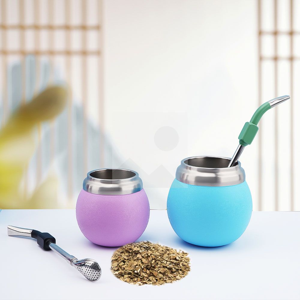 500ml 700ml rubber painted 2025 new insulated Yerba Companion Tea Bottle Terere Argentine grass cup set
