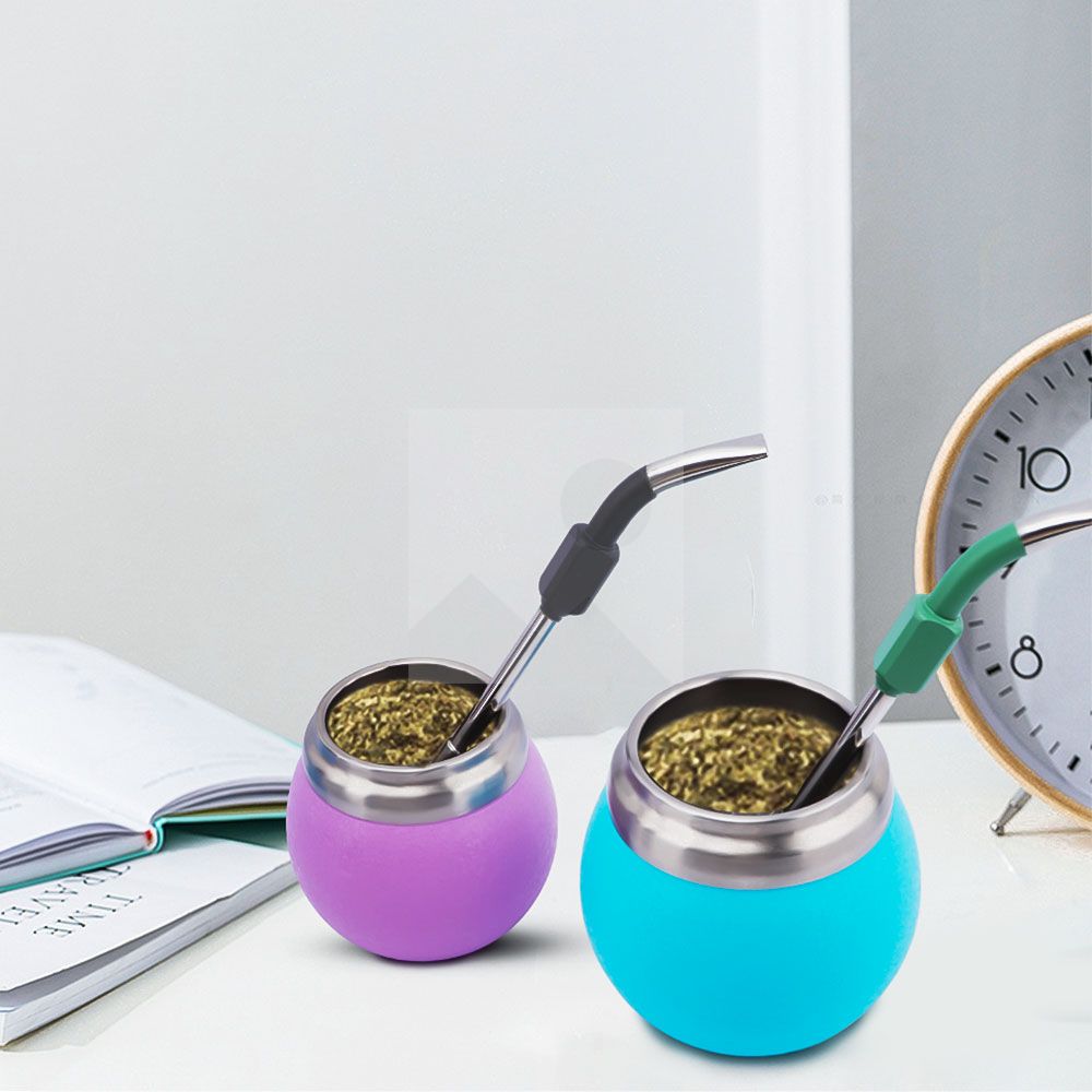 500ml 700ml rubber painted 2025 new insulated Yerba Companion Tea Bottle Terere Argentine grass cup set