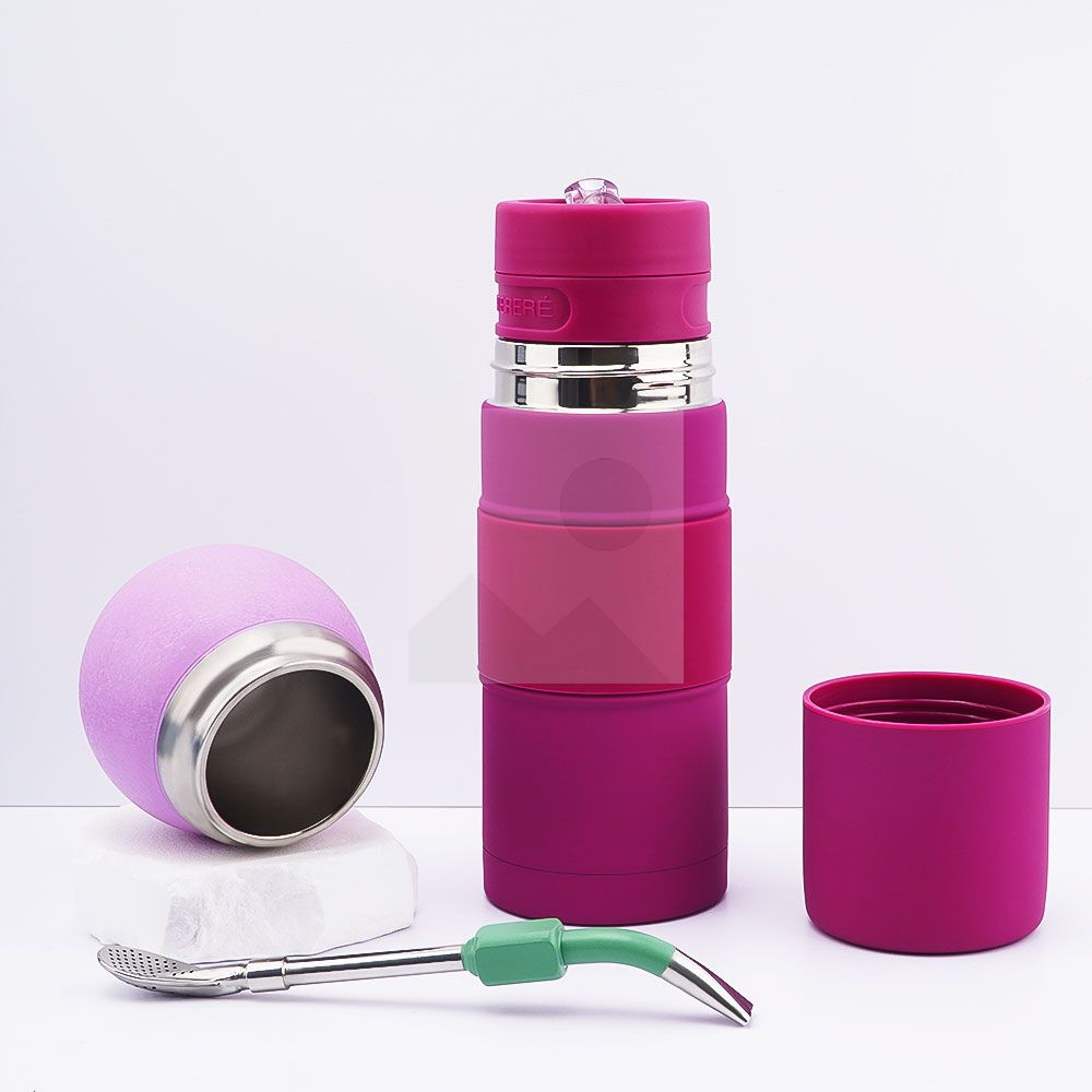 500ml 700ml rubber painted 2025 new insulated Yerba Companion Tea Bottle Terere Argentine grass cup set