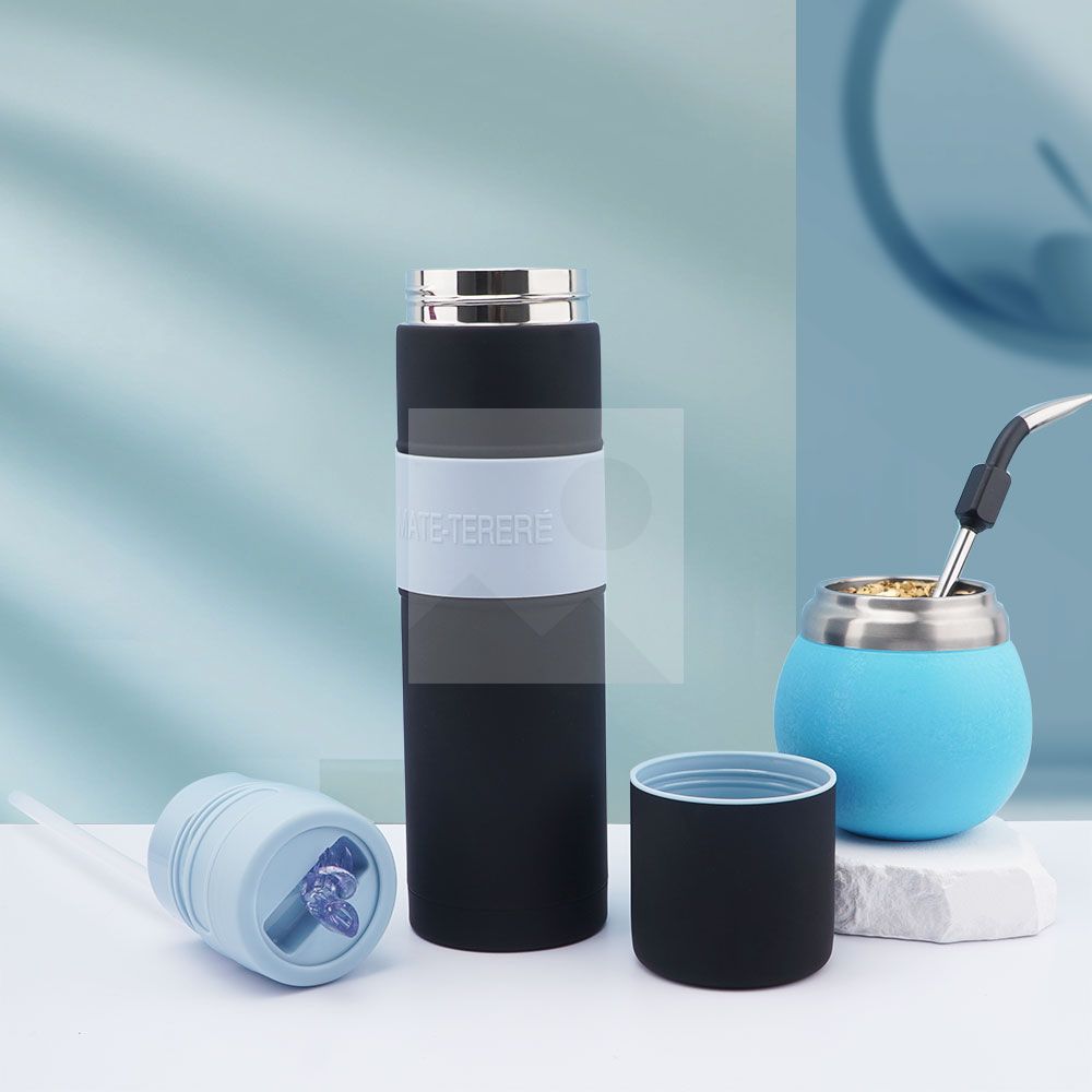 500ml 700ml rubber painted 2025 new insulated Yerba Companion Tea Bottle Terere Argentine grass cup set