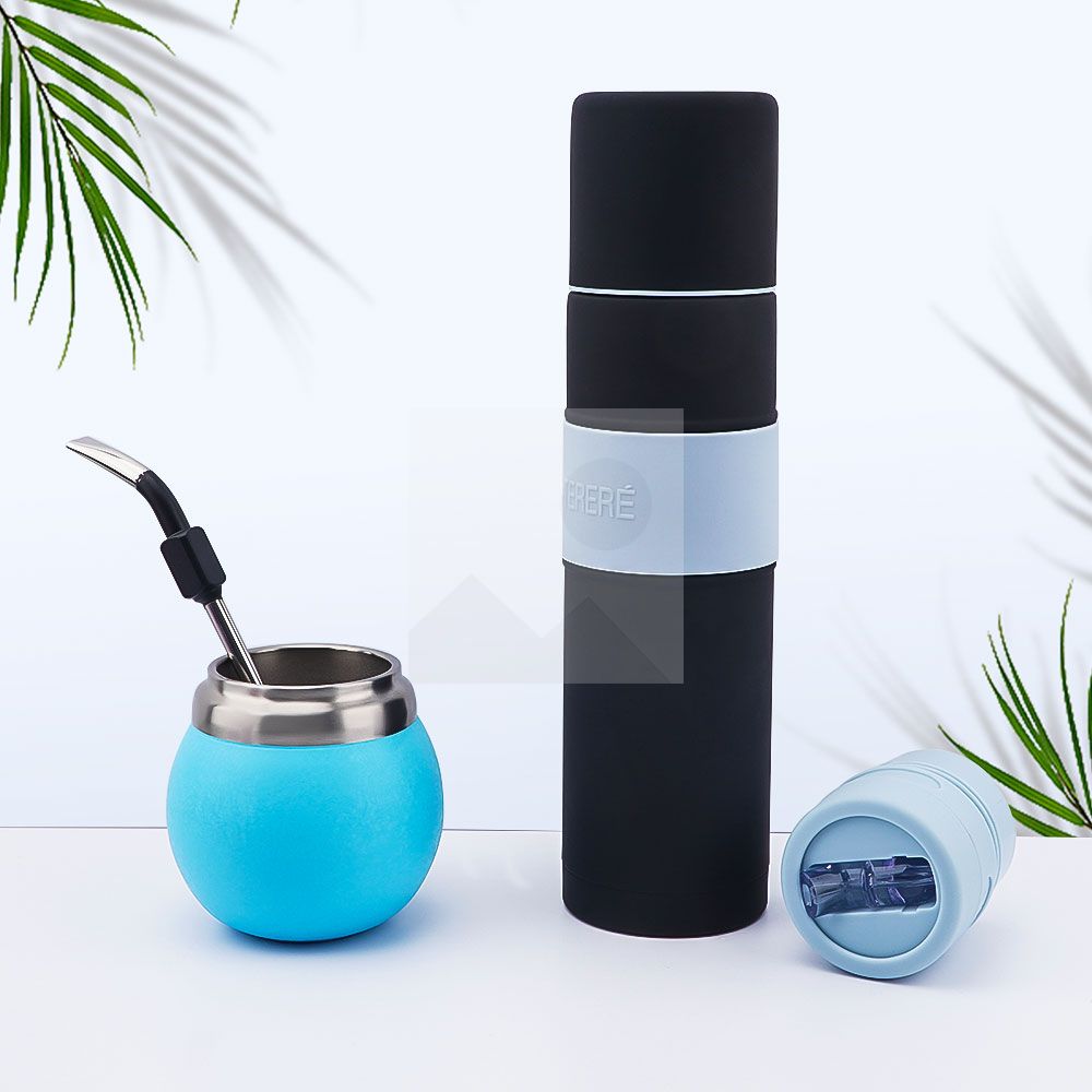 500ml 700ml rubber painted 2025 new insulated Yerba Companion Tea Bottle Terere Argentine grass cup set