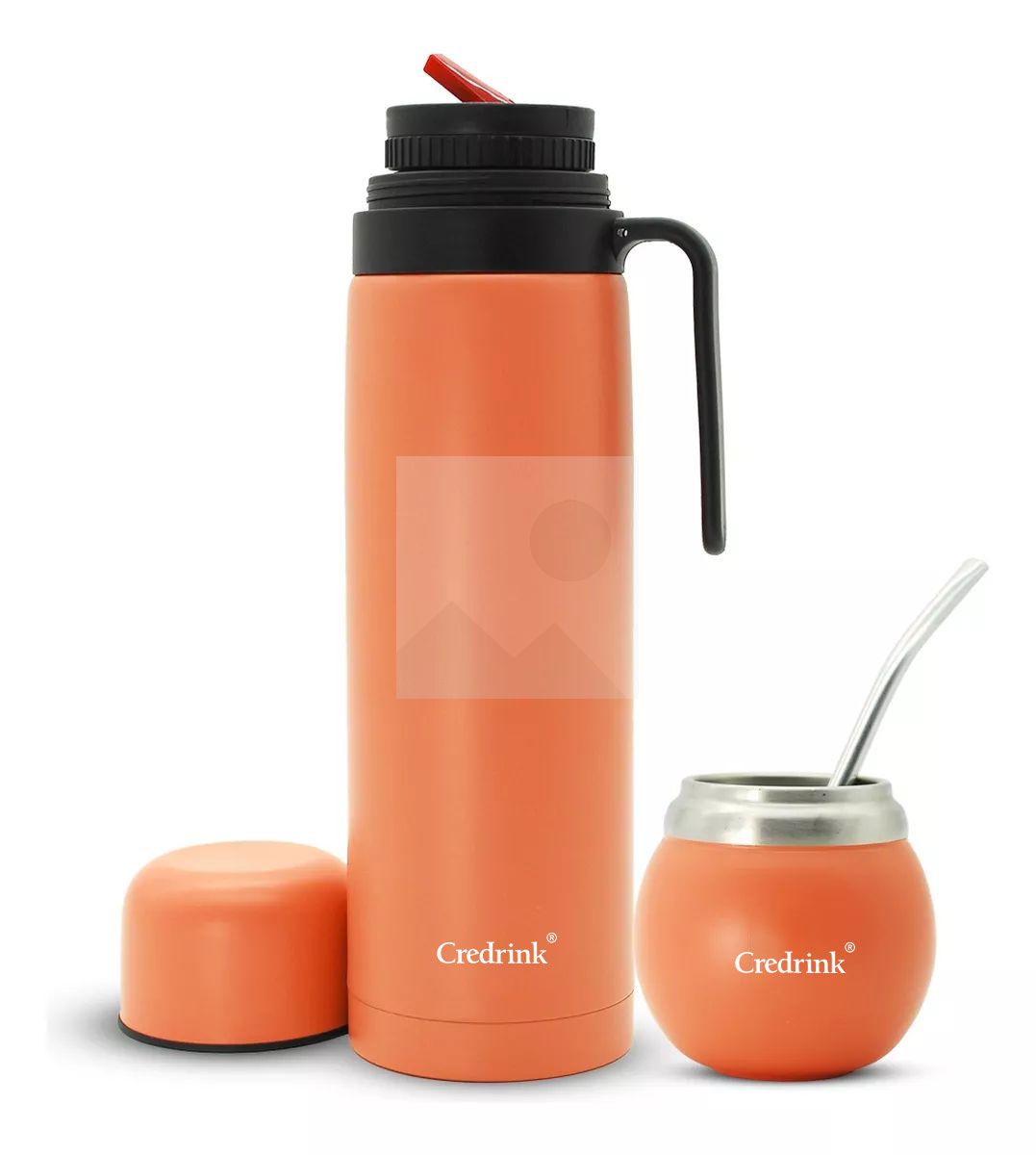 Custom colour 1000ml 8oz powder-coated 2025 new insulated Yerba Companion Tea Bottle Terere Argentinean Grass Cup set