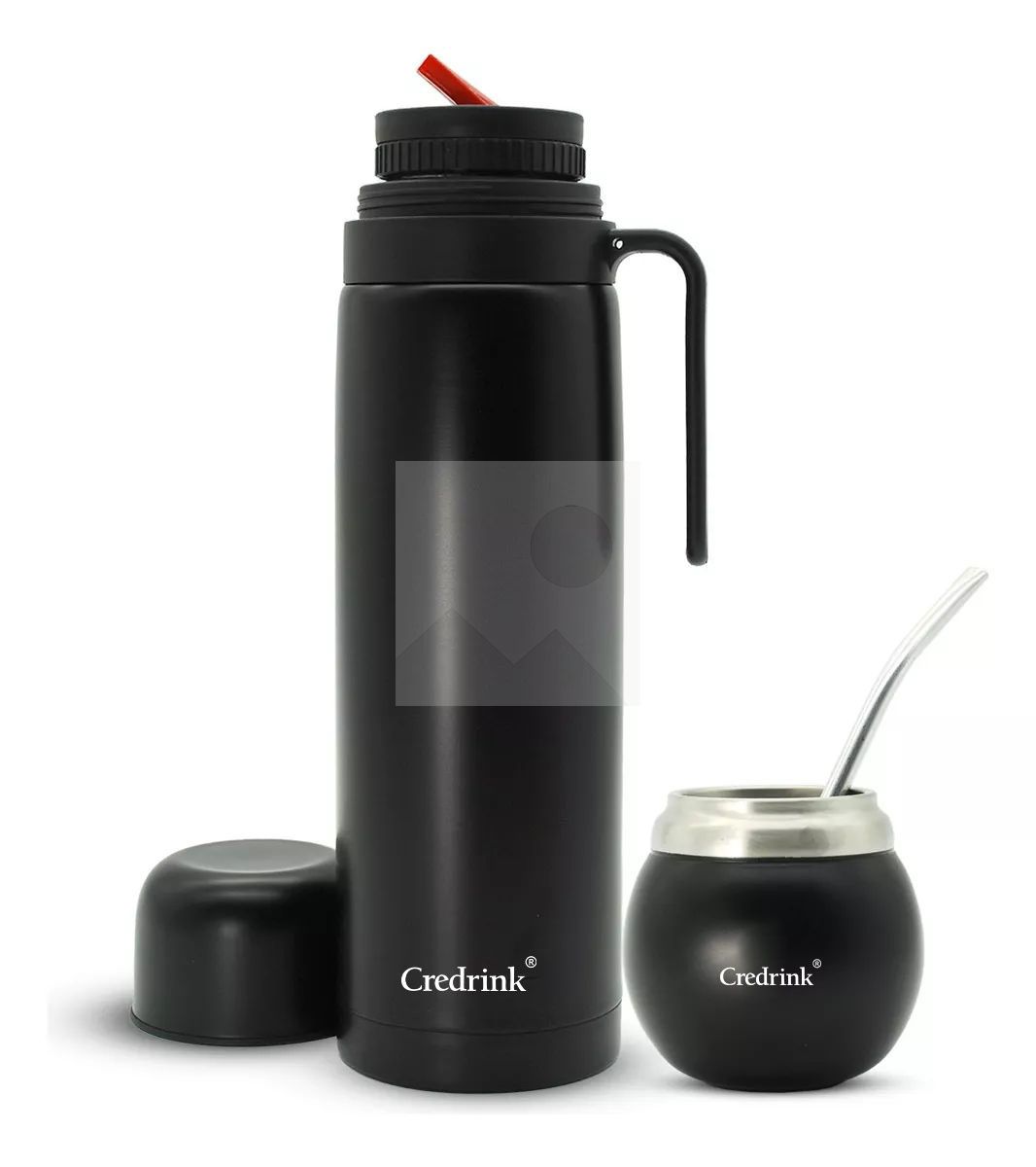 Custom colour 1000ml 8oz powder-coated 2025 new insulated Yerba Companion Tea Bottle Terere Argentinean Grass Cup set