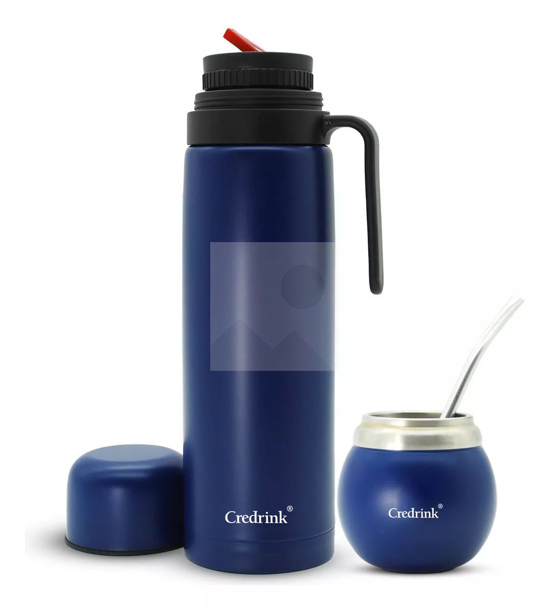 Custom colour 1000ml 8oz powder-coated 2025 new insulated Yerba Companion Tea Bottle Terere Argentinean Grass Cup set