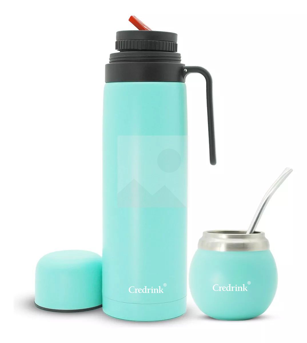 Custom colour 1000ml 8oz powder-coated 2025 new insulated Yerba Companion Tea Bottle Terere Argentinean Grass Cup set