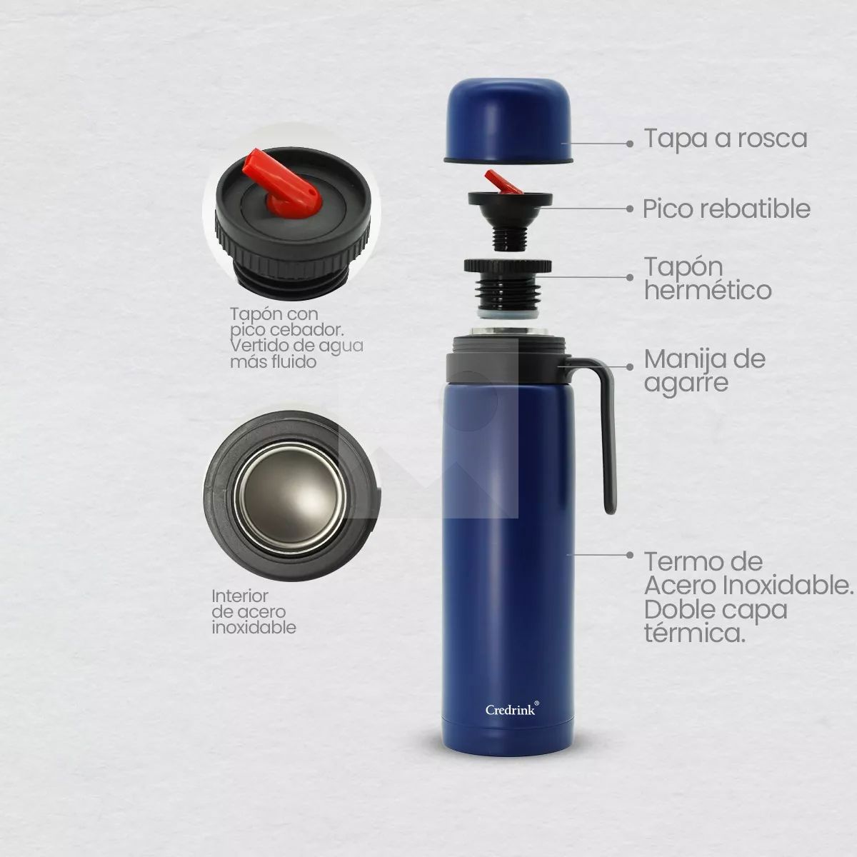 Custom colour 1000ml 8oz powder-coated 2025 new insulated Yerba Companion Tea Bottle Terere Argentinean Grass Cup set