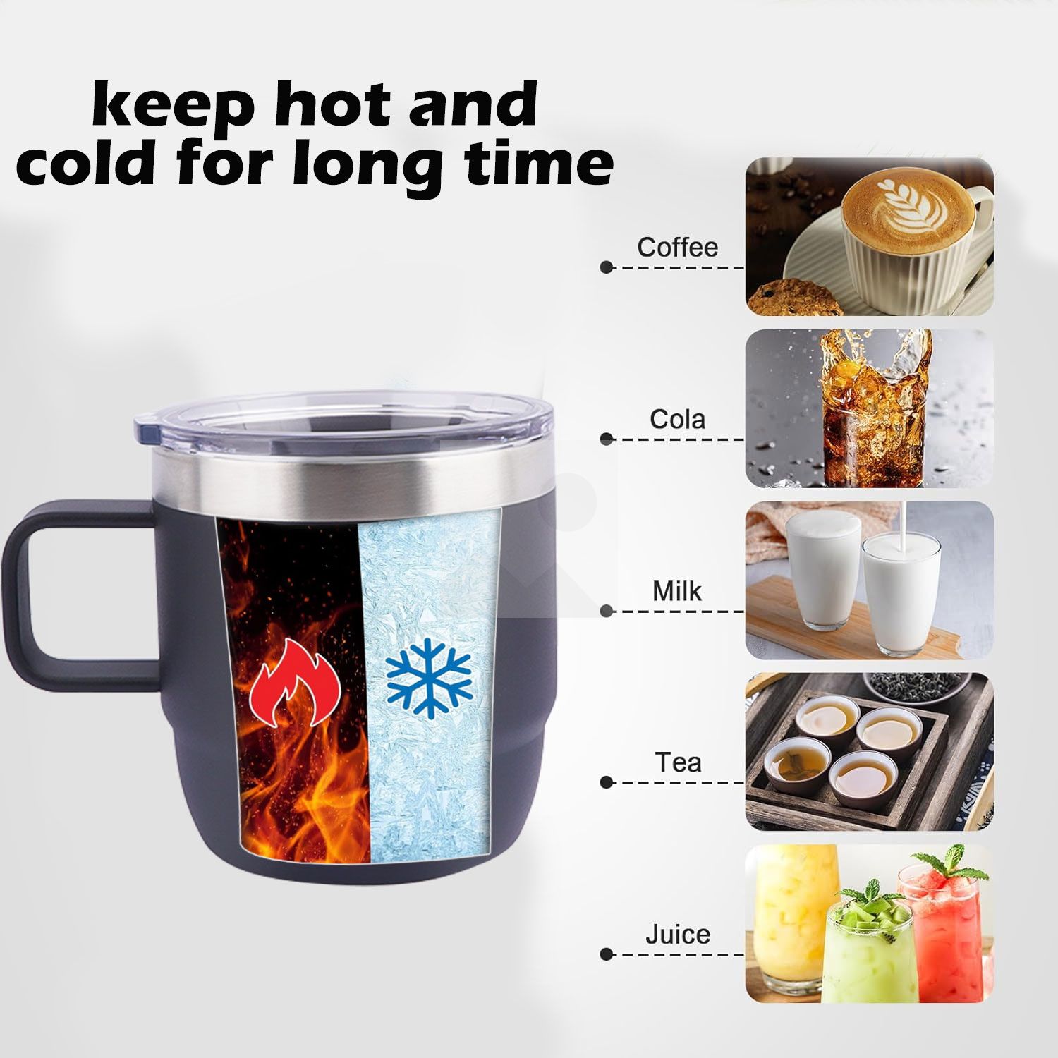6oz travel mini bottle with handle stainless steel leak-proof double-wall vacuum insulated cup Buffalo milk juice coffee