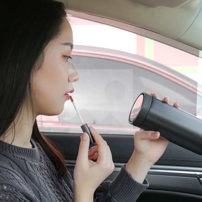 360° Double-layer stainless steel 304 vacuum insulated water bottle Hot water bottle straight drinking water bottle with makeup mirror as a gift