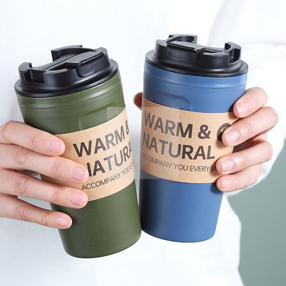 Coffee Cups with Lids, Thermal Cups for Hot and Cold Drinks, Double Wall Tumbler 420ml 14oz Coffee Tumbler Screw-On Sip Lid, Dishwasher Safe