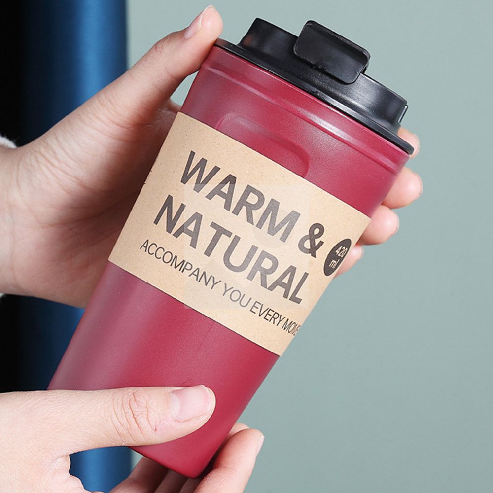 Coffee Cups with Lids, Thermal Cups for Hot and Cold Drinks, Double Wall Tumbler 420ml 14oz Coffee Tumbler Screw-On Sip Lid, Dishwasher Safe