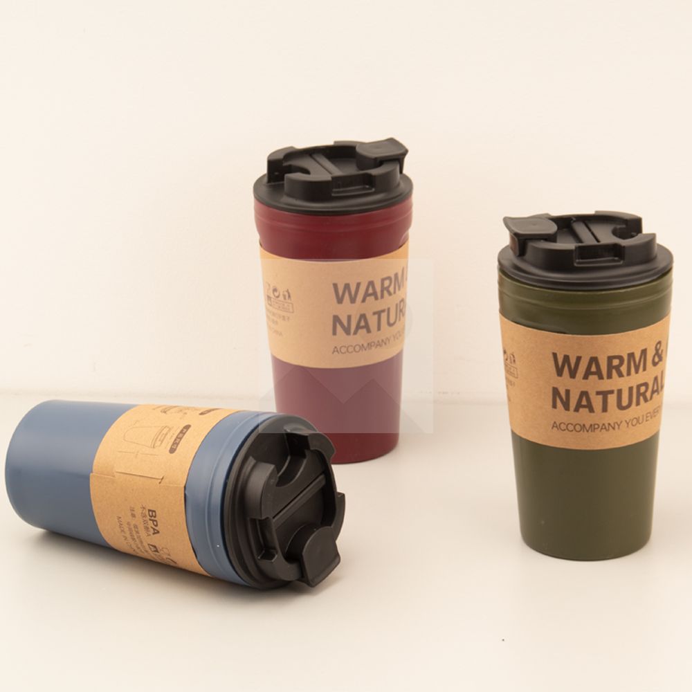 Coffee Cups with Lids, Thermal Cups for Hot and Cold Drinks, Double Wall Tumbler 420ml 14oz Coffee Tumbler Screw-On Sip Lid, Dishwasher Safe
