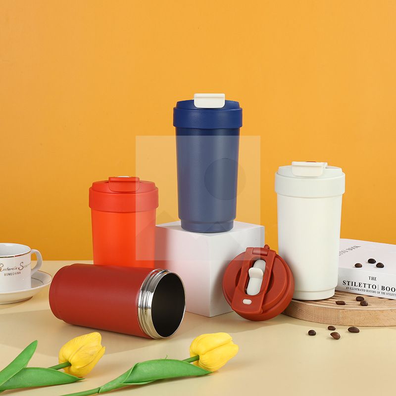 Stock 20 oz Travel Tumbler Casual convenience coffee mug with silicone ring double wall cup milk tea cup vacuum insulated camping mug