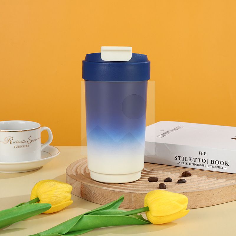 500ml thermos travel coffee mug Gradient 17 oz insulated coffee mug with backfilter custom wholesale mug with logo