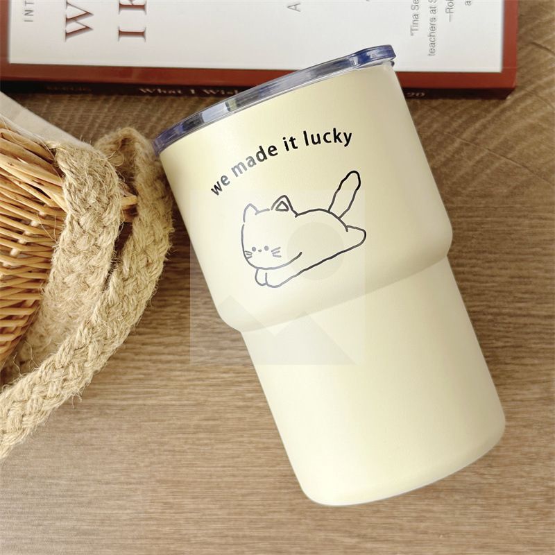 Cute coffee cup double-layer stainless steel vacuum insulated cup INS hot sale