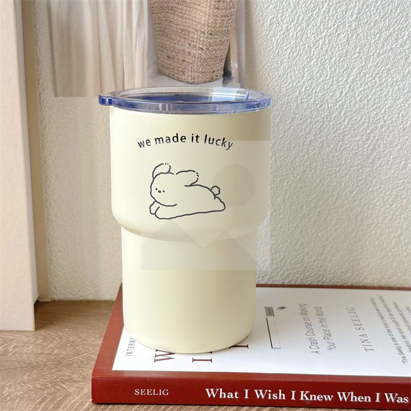 Cute coffee cup double-layer stainless steel vacuum insulated cup INS hot sale
