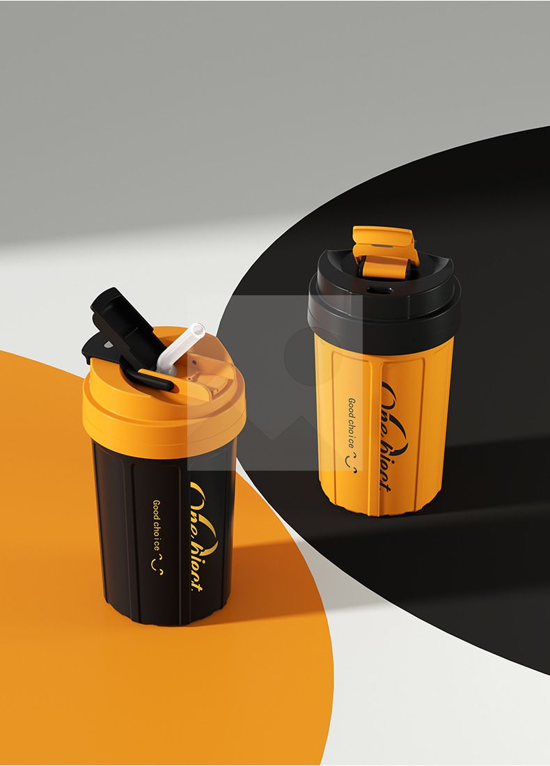 Stock 390ML 510ML coffee cup double-layer stainless steel vacuum insulated water cup INS hot sale color mixing custom