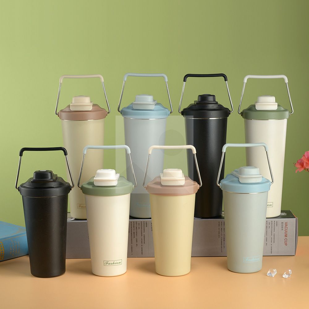 Modern travel coffee cup Tumbler Reusable insulated stainless steel cold brew iced coffee cup thermos with clamshell